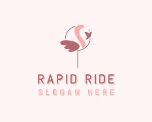 Minimalist Flamingo Bird  logo design