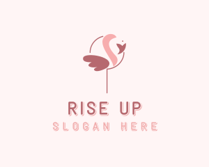 Minimalist Flamingo Bird  logo design