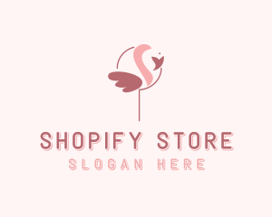 Minimalist Flamingo Bird  logo design