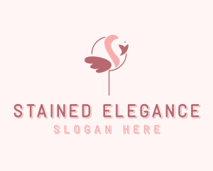 Minimalist Flamingo Bird  logo design