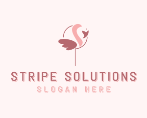 Minimalist Flamingo Bird  logo design