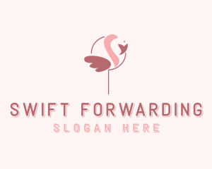 Minimalist Flamingo Bird  logo design