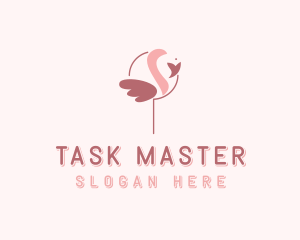 Minimalist Flamingo Bird  logo design