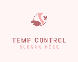 Minimalist Flamingo Bird  logo design