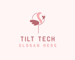 Minimalist Flamingo Bird  logo design