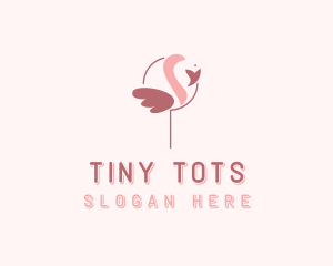 Minimalist Flamingo Bird  logo design