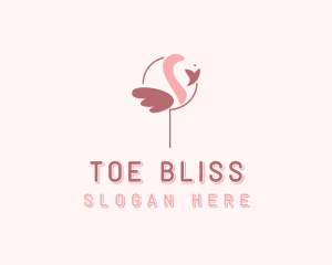 Minimalist Flamingo Bird  logo design