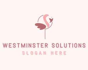 Minimalist Flamingo Bird  logo design