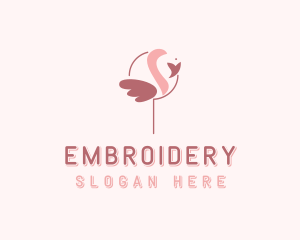 Minimalist Flamingo Bird  logo design