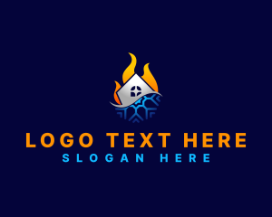 Snow - House Heating Cooling logo design