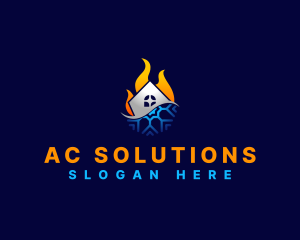 Ac - House Heating Cooling logo design