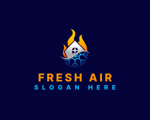 House Heating Cooling logo design