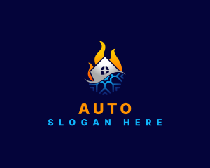 Cold - House Heating Cooling logo design