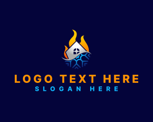 Heating - House Heating Cooling logo design