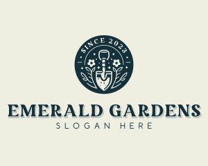 Floral Garden Trowel logo design