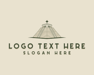 Ancient - Aztec Historic Pyramid logo design