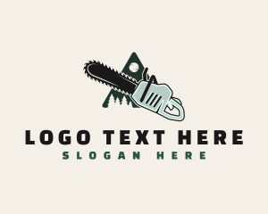 Chainsaw - Chainsaw Tree Forest logo design