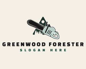 Chainsaw Tree Forest logo design