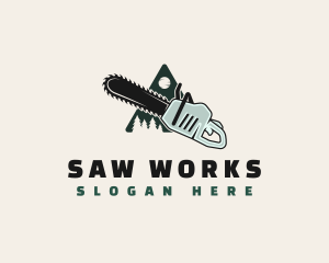 Chainsaw Tree Forest logo design