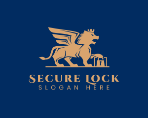 Lock - Mythical Griffin Lock logo design