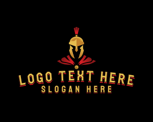 Character - Spartan Warrior Knight logo design