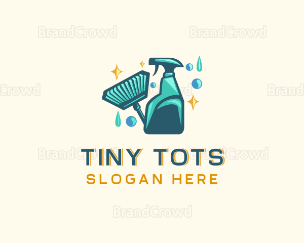 Broom Disinfection Cleaning Logo