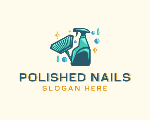 Broom Disinfection Cleaning logo design