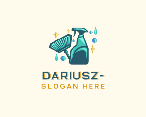 Housekeeper - Broom Disinfection Cleaning logo design