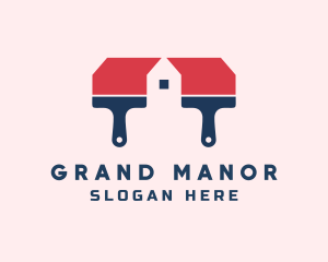 Mansion - Mansion Paint Brush logo design