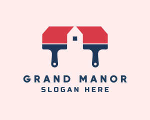 Mansion Paint Brush logo design