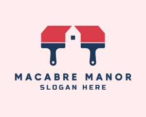 Mansion Paint Brush logo design