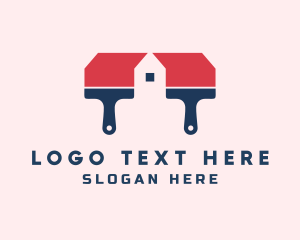 Subdivision - Mansion Paint Brush logo design