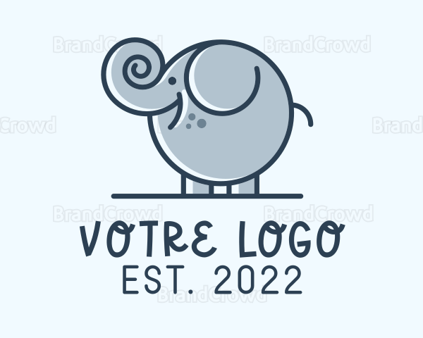 Cute Round Elephant Logo