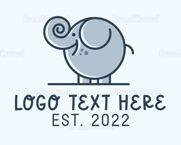 Cute Round Elephant Logo