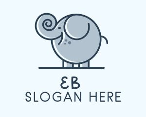Cute Round Elephant Logo
