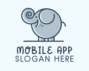 Cute Round Elephant Logo