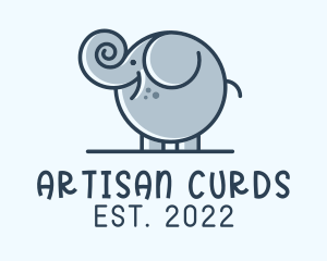 Cute Round Elephant logo design