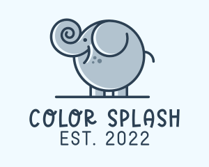 Cute Round Elephant logo design