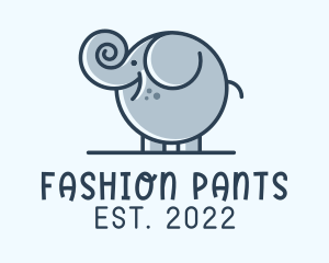 Cute Round Elephant logo design