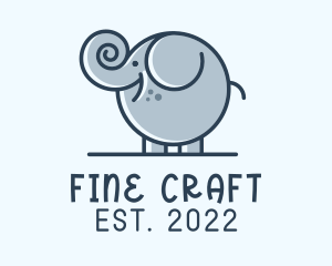 Cute Round Elephant logo design