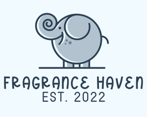 Cute Round Elephant logo design