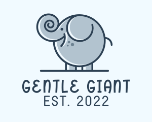 Elephant - Cute Round Elephant logo design