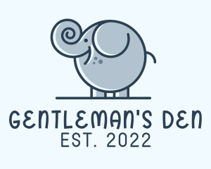 Cute Round Elephant logo design