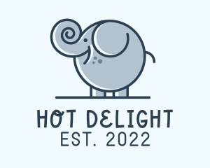 Cute Round Elephant logo design