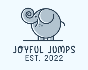 Cute Round Elephant logo design