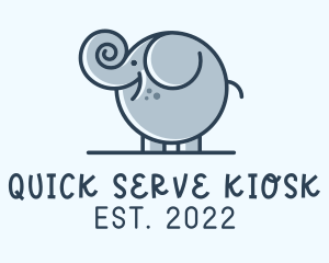 Cute Round Elephant logo design