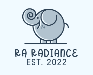 Cute Round Elephant logo design