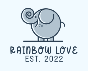 Cute Round Elephant logo design