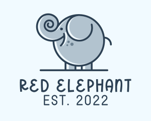 Cute Round Elephant logo design