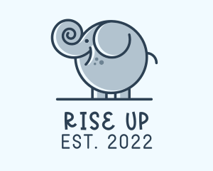 Cute Round Elephant logo design